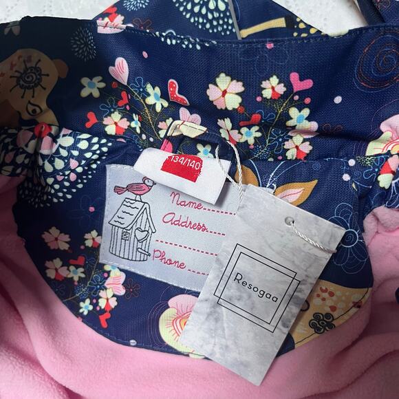 NWT Resogaa Fleece Lined Rain Jacket with Hood Size 140 - Picture 4 of 8